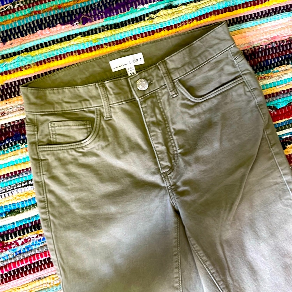 Ann Taylor LOFT Olive Cotton Pants-#1977